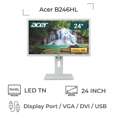 مانیتور استوک 24 اینچ Acer B246HL | سفید + اسپیکر داخلی