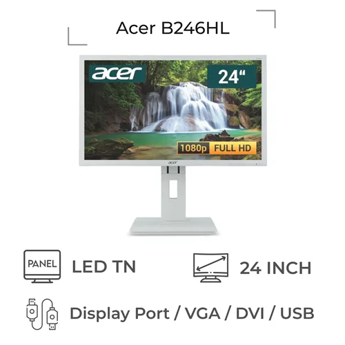 مانیتور استوک 24 اینچ Acer B246HL | سفید + اسپیکر داخلی