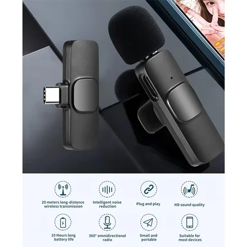 میکروفون یقه ای مدل K9 دو میکروفون